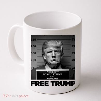 Free Trump Mug Shot Trump Not Guilty MugShot Coffee Mug