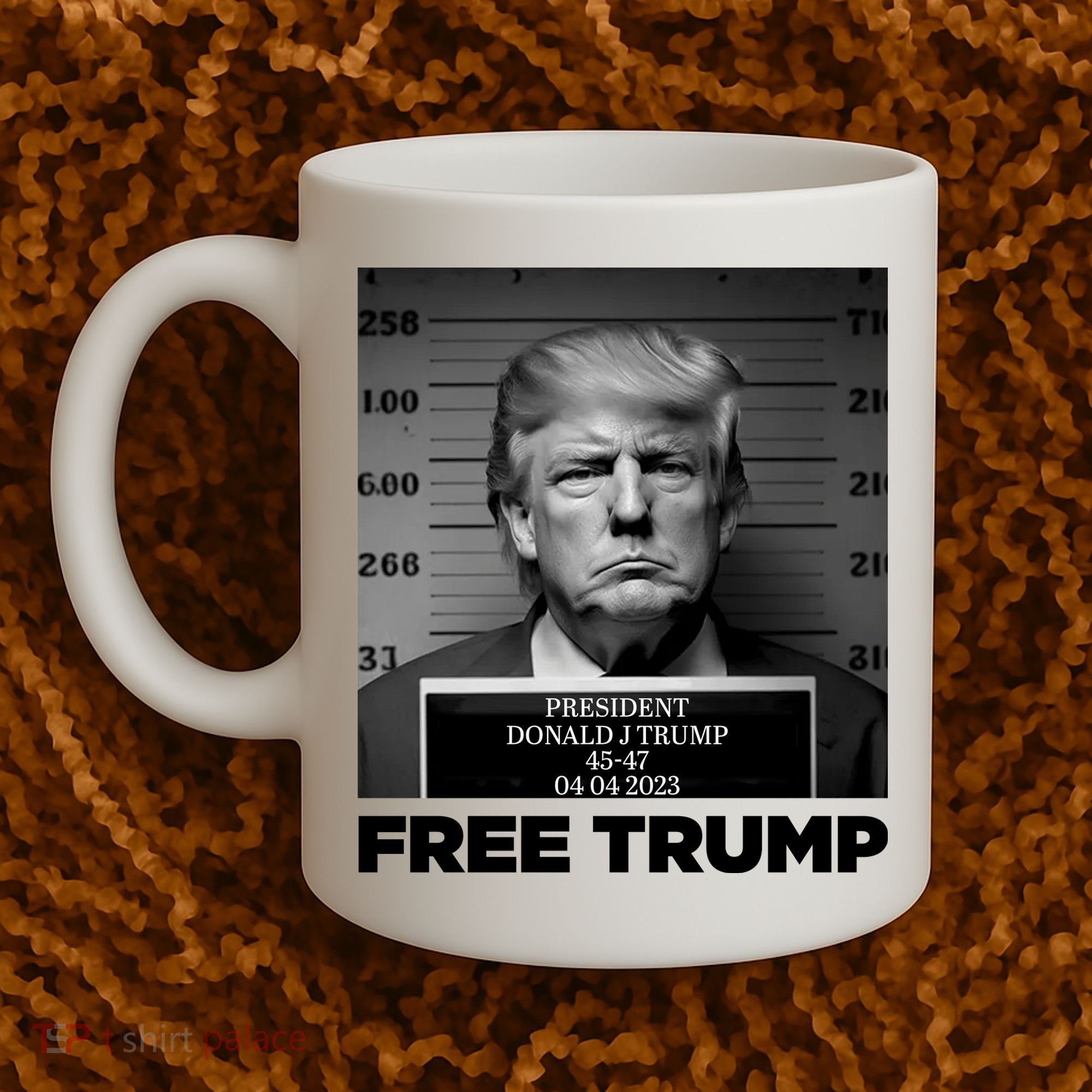 Free Trump Mug Shot Trump Not Guilty MugShot Coffee Mug