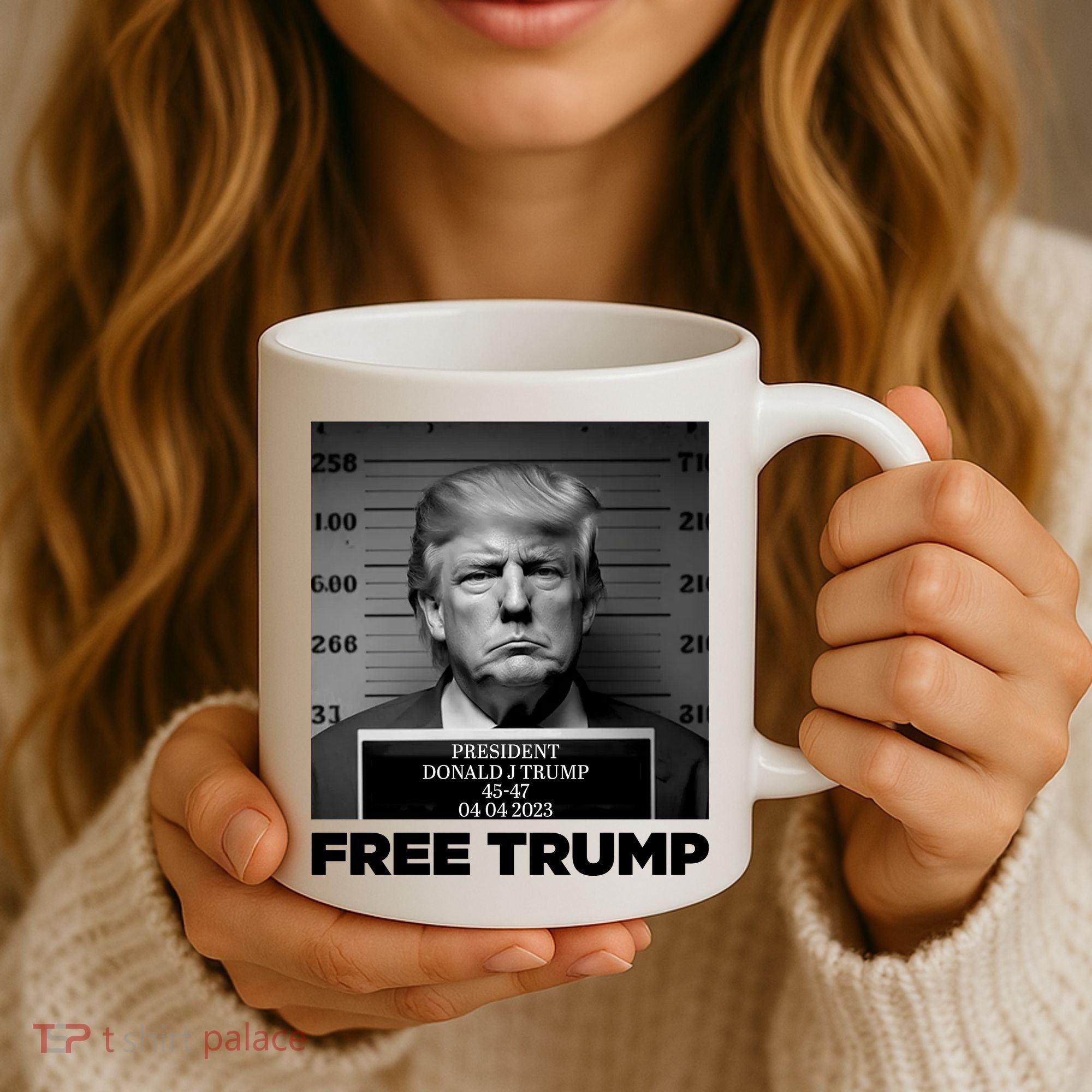 Free Trump Mug Shot Trump Not Guilty MugShot Coffee Mug