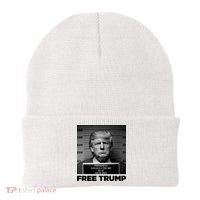 Free Trump Mug Shot Trump Not Guilty MugShot Beanie thumb 0