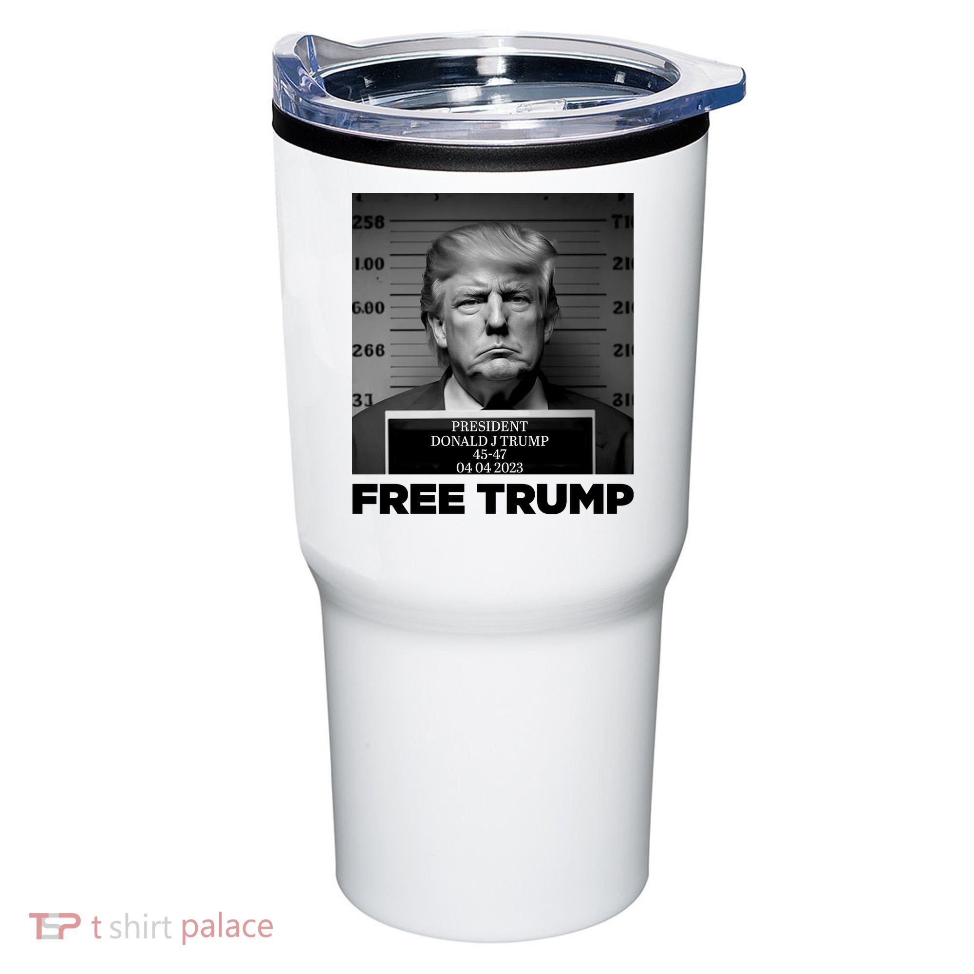 Free Trump Mug Shot Trump Not Guilty MugShot Tumbler