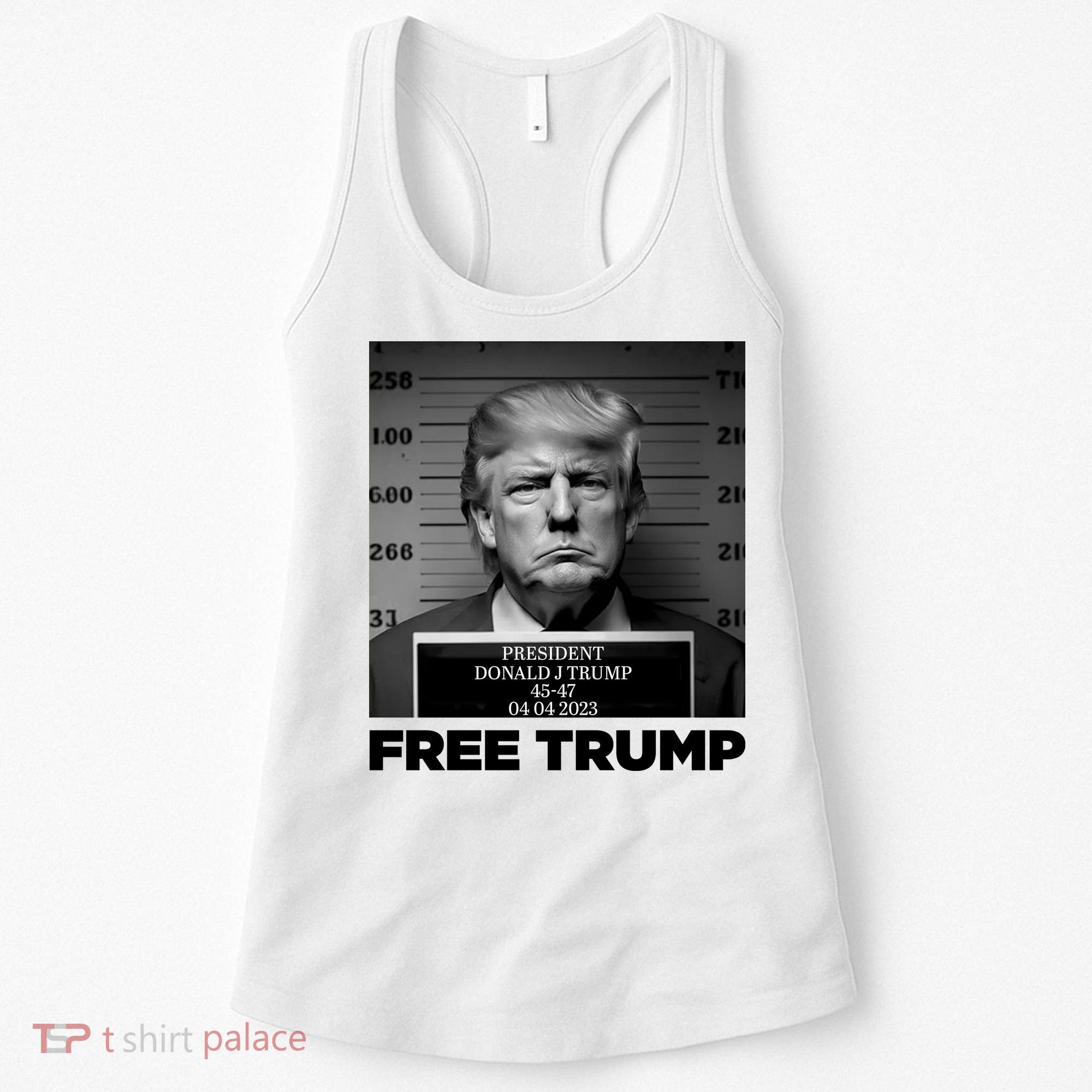 Free Trump Mug Shot Trump Not Guilty MugShot Women's Tank Top