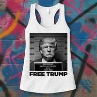 Free Trump Mug Shot Trump Not Guilty MugShot Women's Tank Top thumb 3