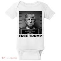 Free Trump Mug Shot Trump Not Guilty MugShot Baby Bodysuit thumb 0