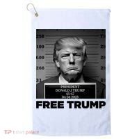 Free Trump Mug Shot Trump Not Guilty MugShot Golf Towel thumb 0