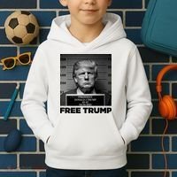 Free Trump Mug Shot Trump Not Guilty MugShot Kids Hoodie thumb 2