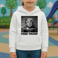 Free Trump Mug Shot Trump Not Guilty MugShot Kids Hoodie thumb 3