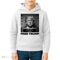 Free Trump Mug Shot Trump Not Guilty MugShot Kids Hoodie thumb 4