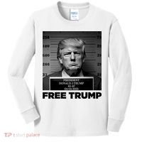 Free Trump Mug Shot Trump Not Guilty MugShot Kids Long Sleeve Shirt thumb 0