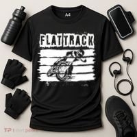 Flat Track Motorcycle Racing Dirt Track Speedway Gift Cooling Performance Crew T-Shirt thumb 3