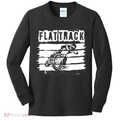 Flat Track Motorcycle Racing Dirt Track Speedway Gift Kids Long Sleeve Shirt