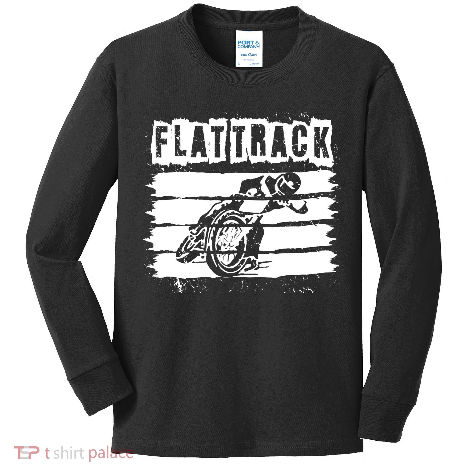 Flat Track Motorcycle Racing Dirt Track Speedway Gift Kids Long Sleeve Shirt