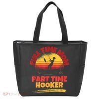Full Time Mom Part Time Hooker Funny Fishing Tote Bag thumb 0