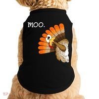 Funny Turkey Moo Cow Thanksgiving Doggie Tank thumb 0