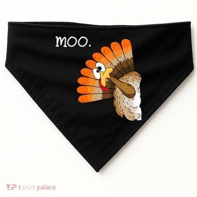 Funny Turkey Moo Cow Thanksgiving USA-Made Doggie Bandana