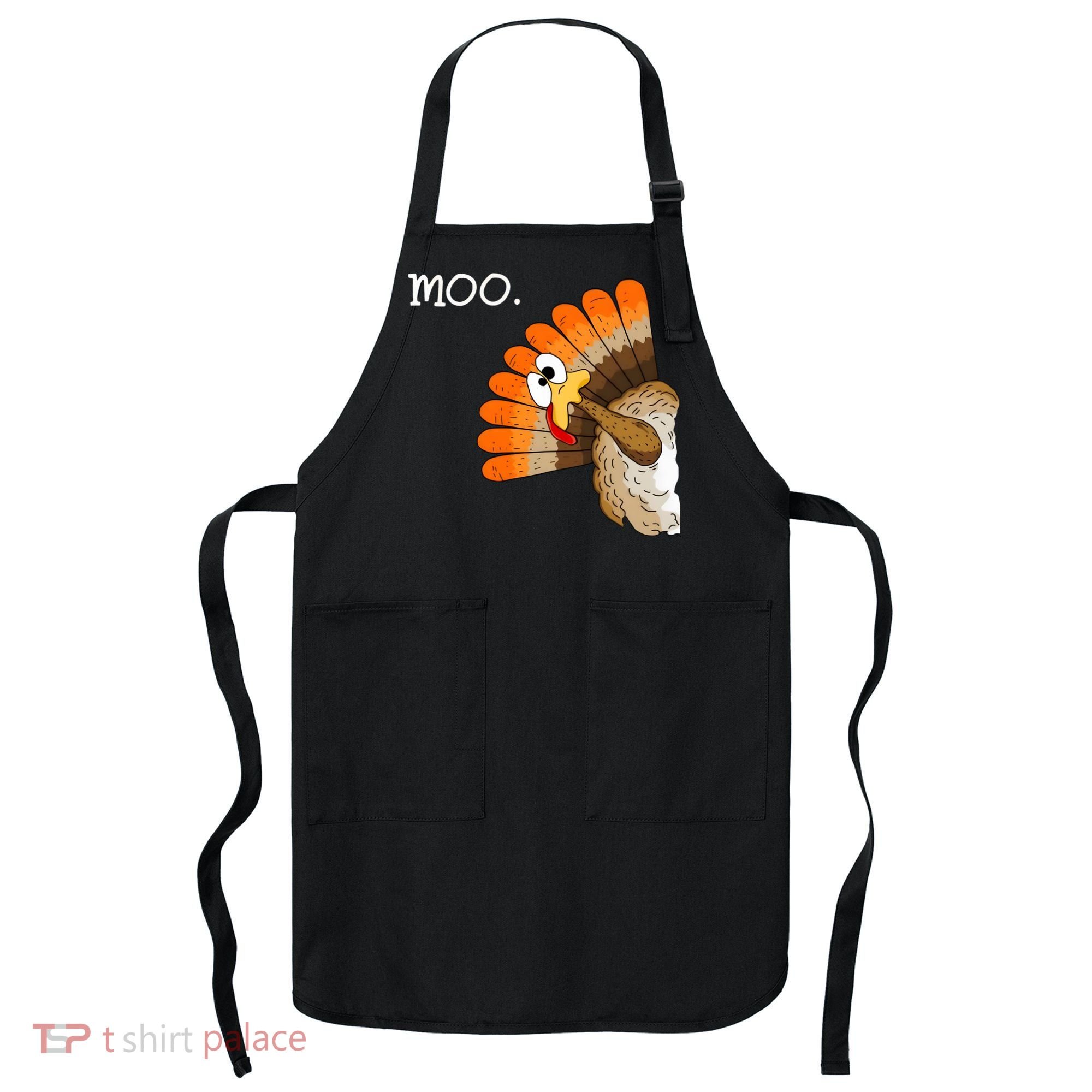 Funny Turkey Moo Cow Thanksgiving Apron
