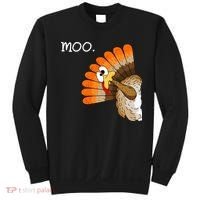 Funny Turkey Moo Cow Thanksgiving Sweatshirt thumb 0