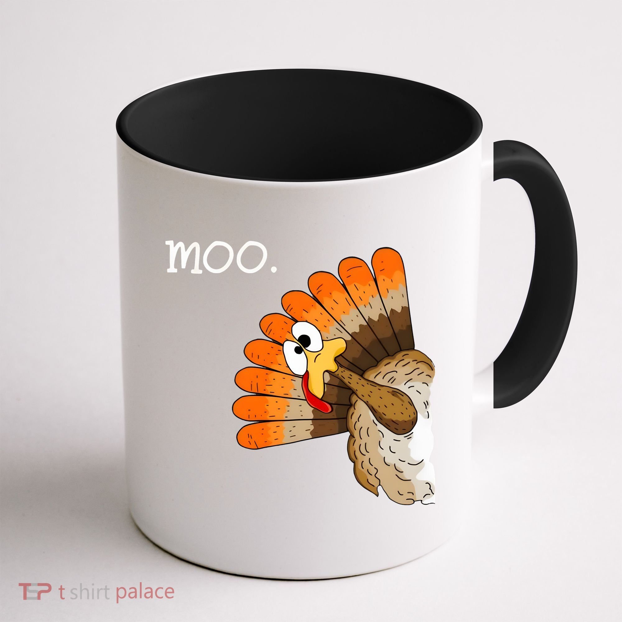 Funny Turkey Moo Cow Thanksgiving Coffee Mug