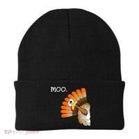 Funny Turkey Moo Cow Thanksgiving Beanie thumb 0