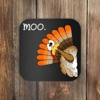Funny Turkey Moo Cow Thanksgiving Coaster thumb 0
