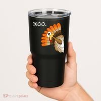 Funny Turkey Moo Cow Thanksgiving Tumbler thumb 2