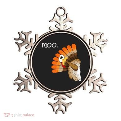 Funny Turkey Moo Cow Thanksgiving Ornament