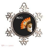 Funny Turkey Moo Cow Thanksgiving Ornament thumb 0