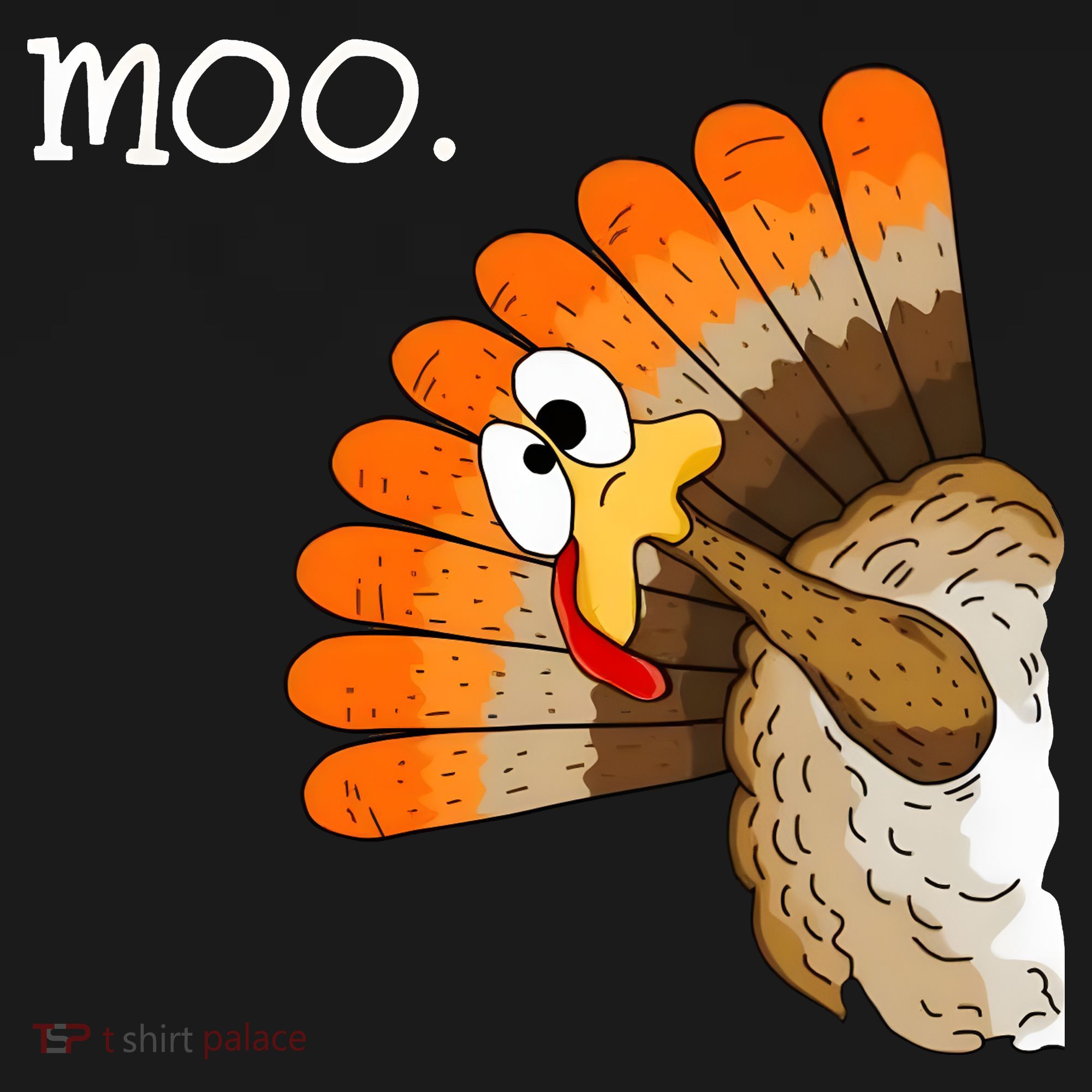 Funny Turkey Moo Cow Thanksgiving Tank Top