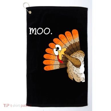 Funny Turkey Moo Cow Thanksgiving Golf Towel