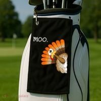 Funny Turkey Moo Cow Thanksgiving Golf Towel thumb 2