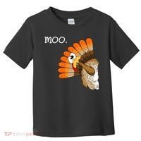 Funny Turkey Moo Cow Thanksgiving Toddler T-Shirt thumb 0