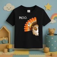 Funny Turkey Moo Cow Thanksgiving Toddler T-Shirt thumb 3