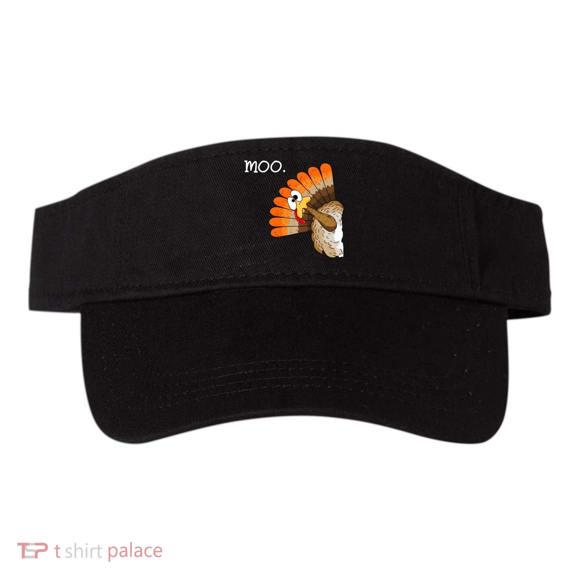 Funny Turkey Moo Cow Thanksgiving Visor