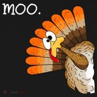Funny Turkey Moo Cow Thanksgiving Kids T-Shirt thumb 4