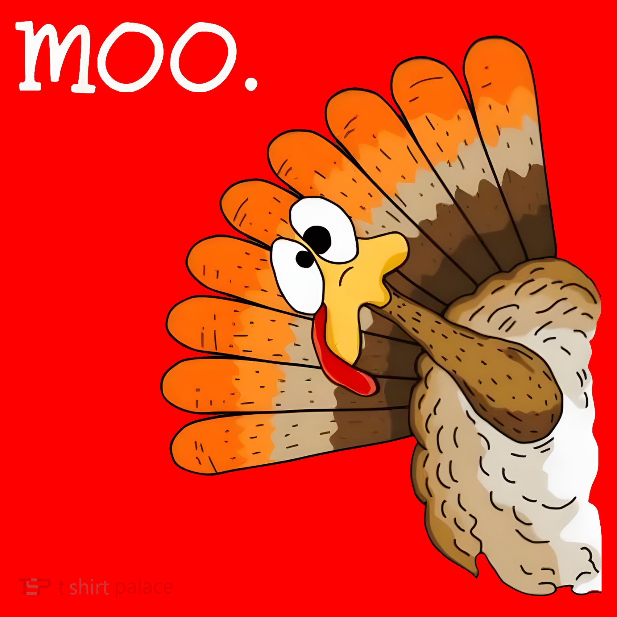 Funny Turkey Moo Cow Thanksgiving Santa Hat