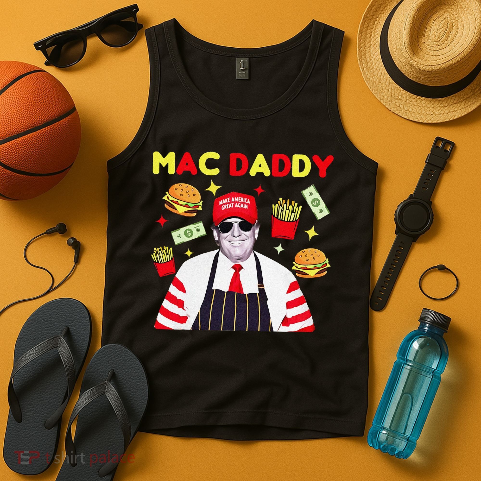 Funny Trump Mac Daddy Maga Trump Fries Tank Top