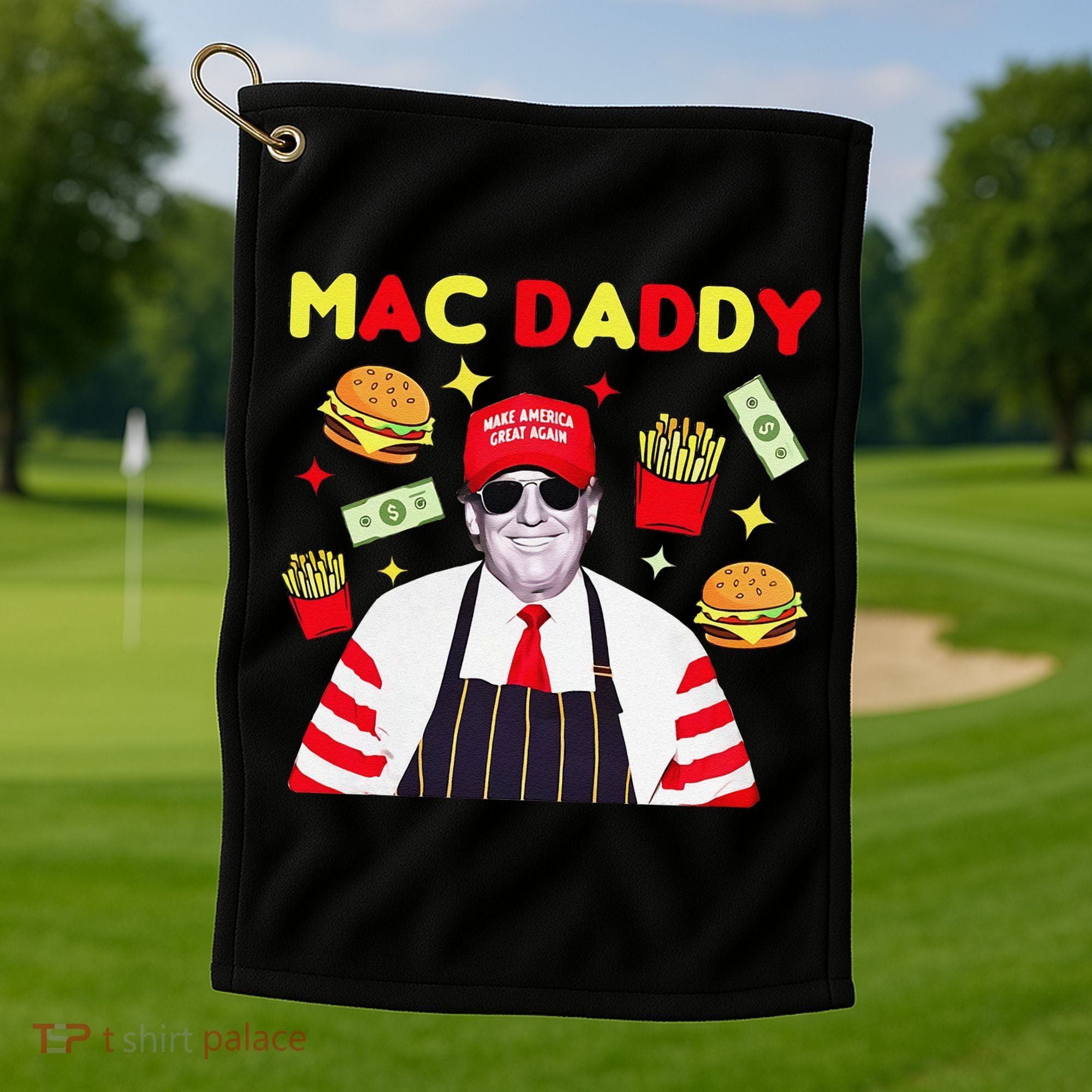 Funny Trump Mac Daddy Maga Trump Fries Golf Towel