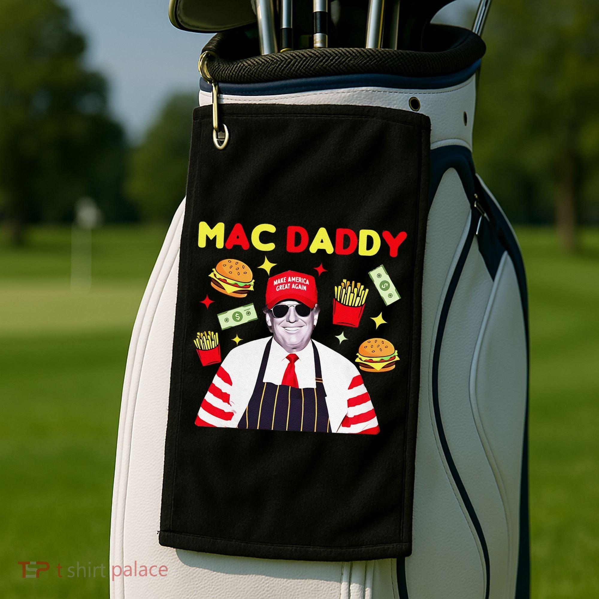 Funny Trump Mac Daddy Maga Trump Fries Golf Towel
