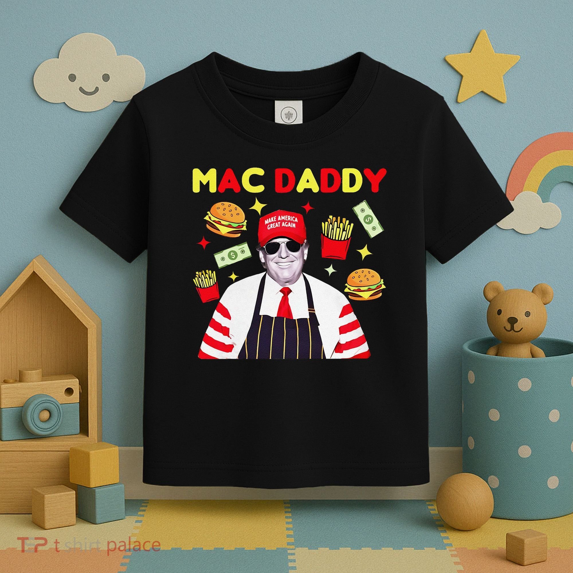 Funny Trump Mac Daddy Maga Trump Fries Toddler T-Shirt