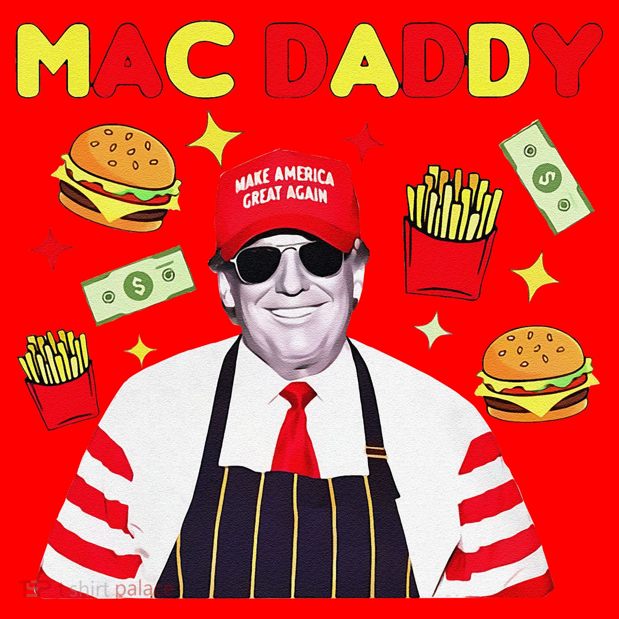 Funny Trump Mac Daddy Maga Trump Fries Santa Hat