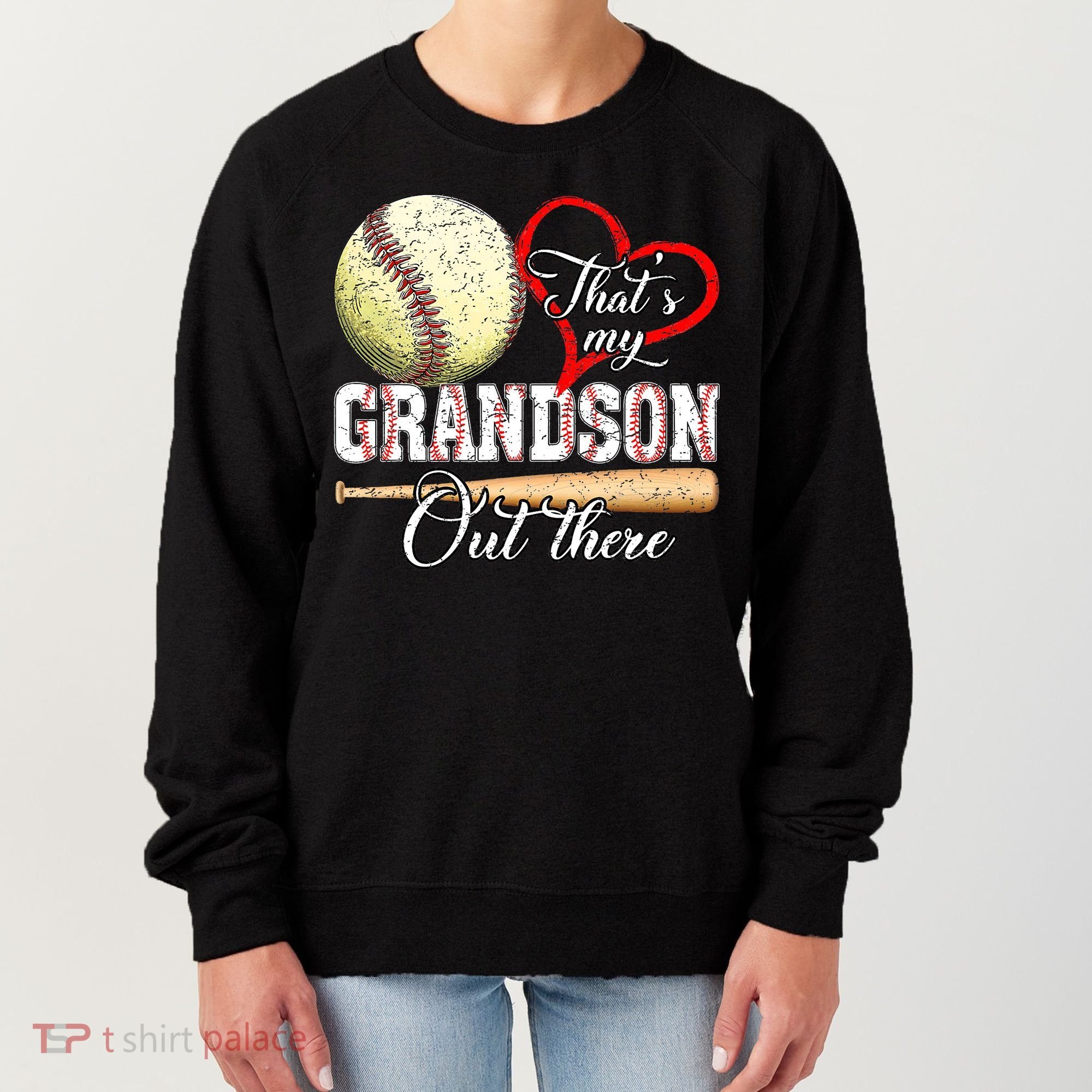 funny That's My Grandson Out There Baseball for Mother's Day Women's Sweatshirt