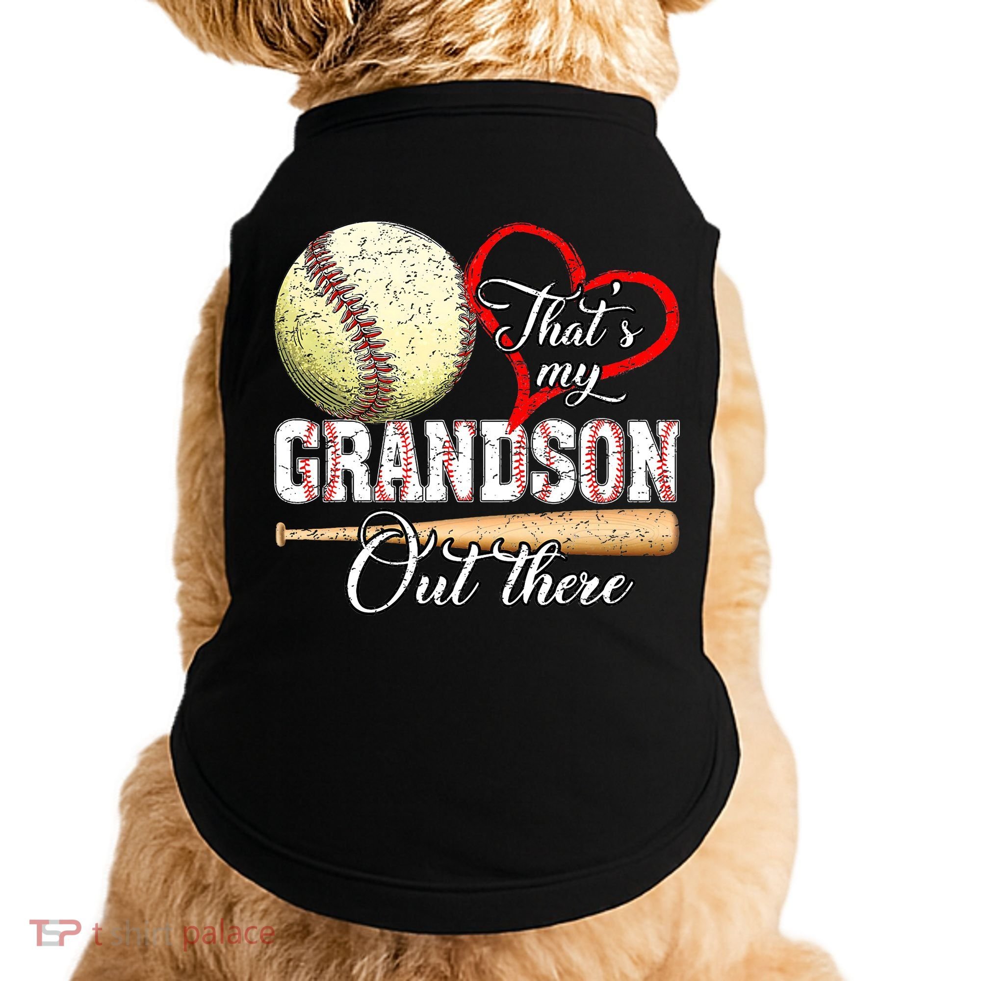 funny That's My Grandson Out There Baseball for Mother's Day Doggie Tank