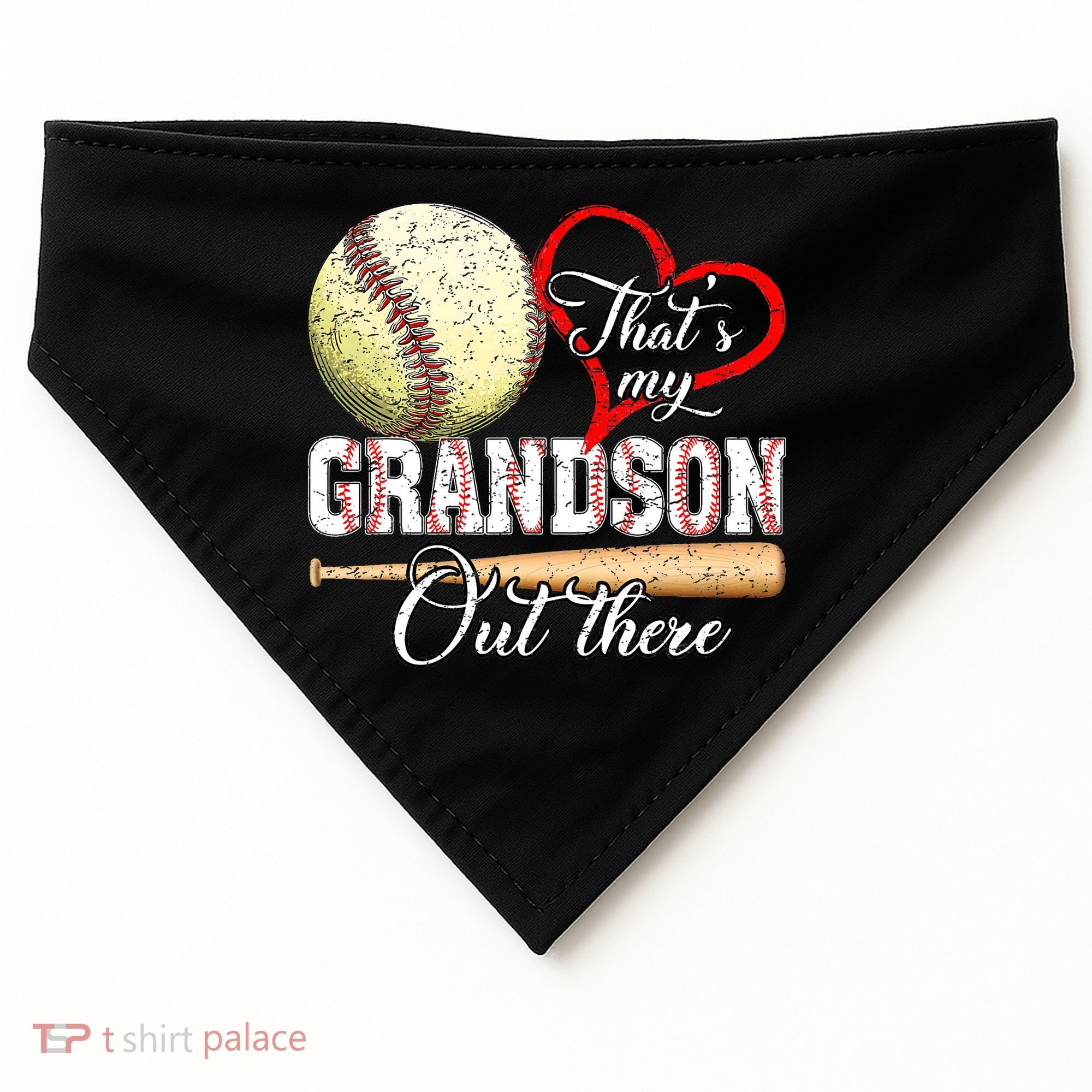 funny That's My Grandson Out There Baseball for Mother's Day USA-Made Doggie Bandana