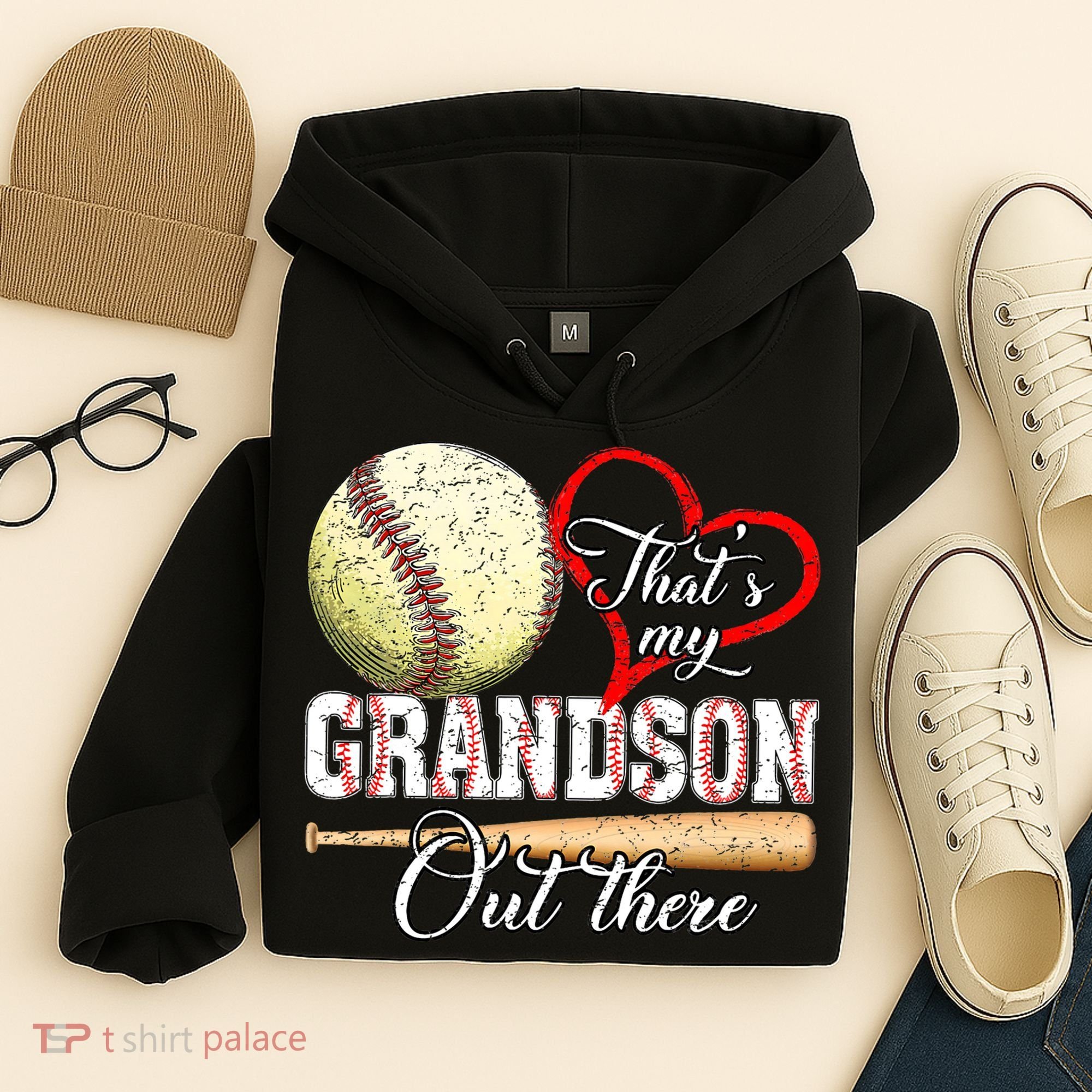 funny That's My Grandson Out There Baseball for Mother's Day Hoodie