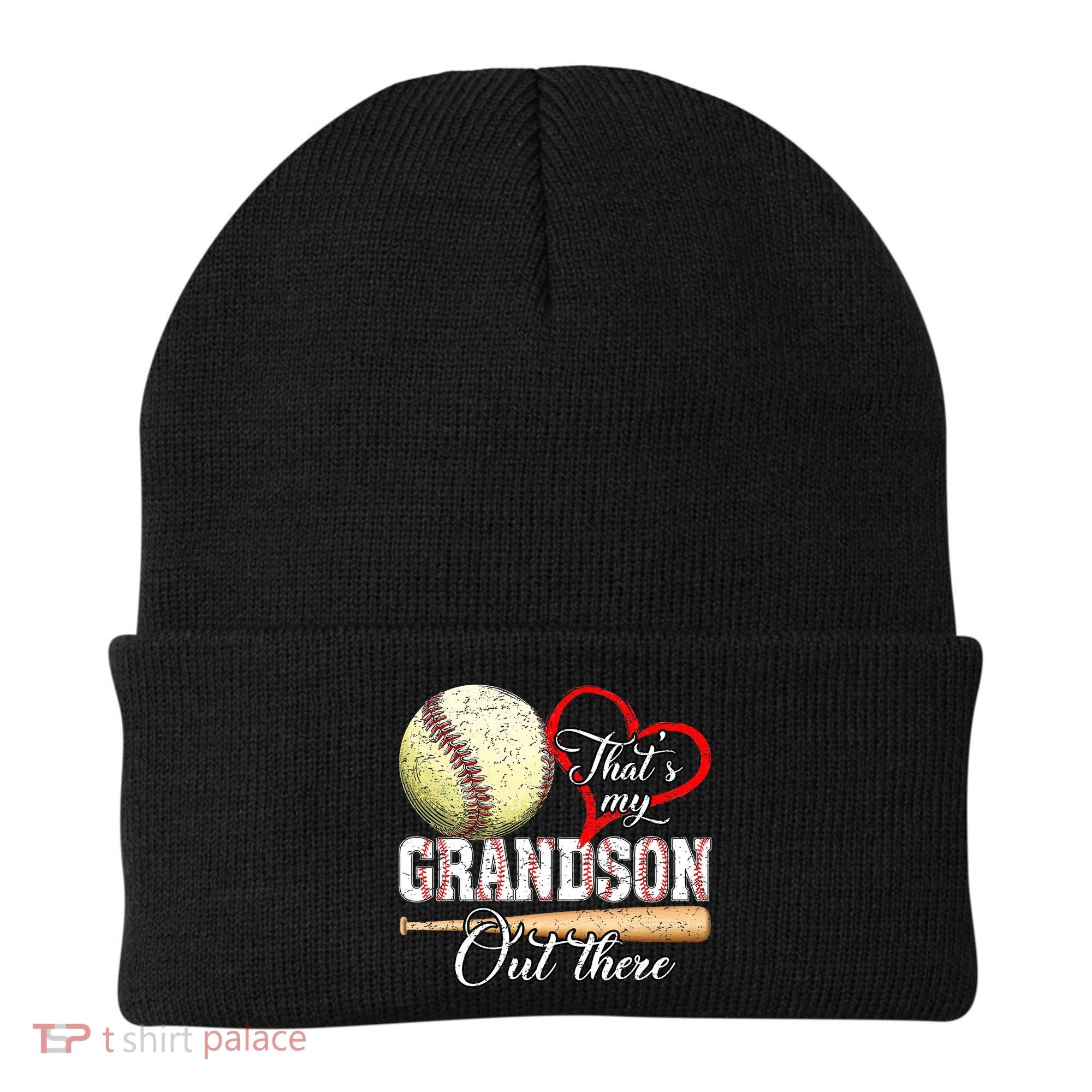 funny That's My Grandson Out There Baseball for Mother's Day Beanie