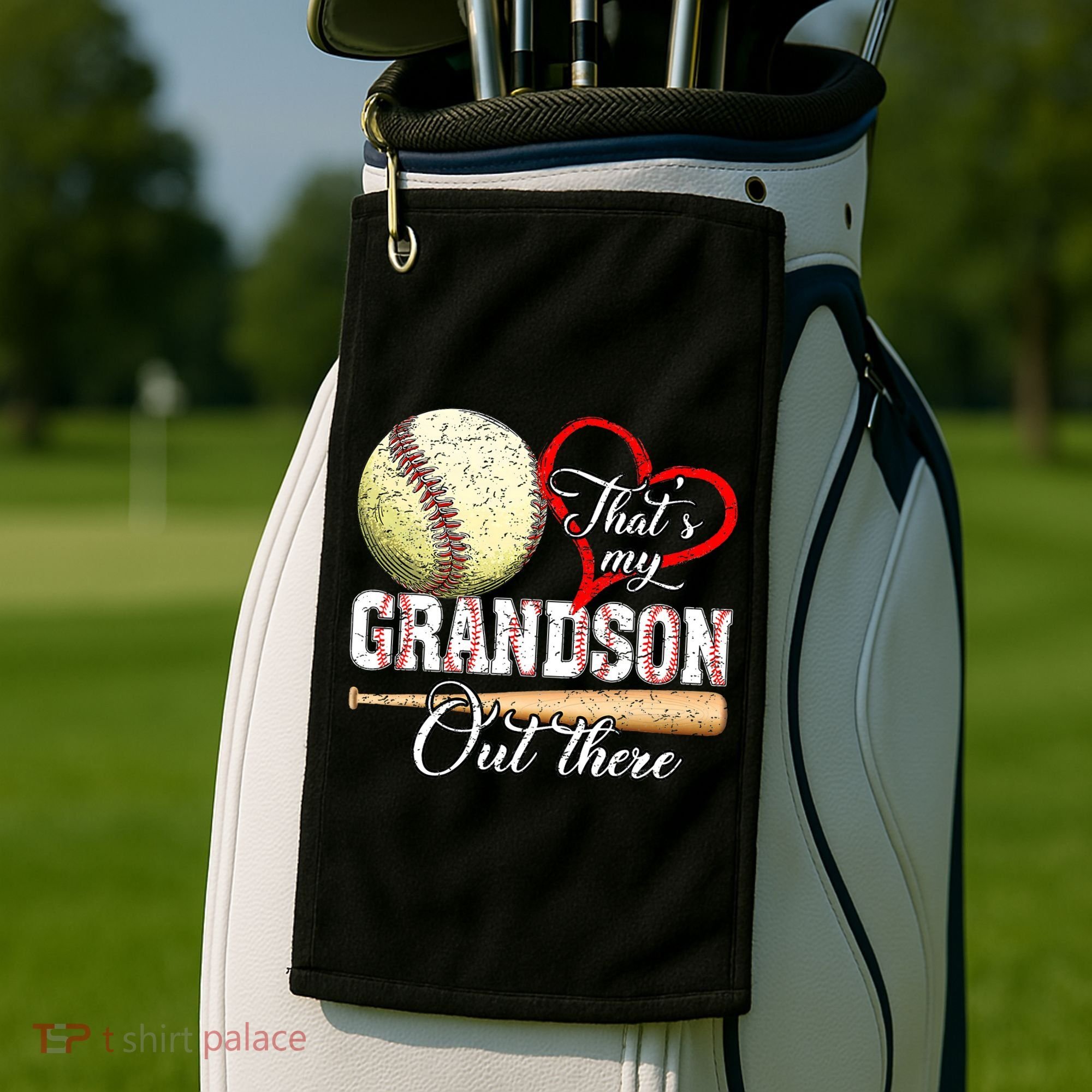 funny That's My Grandson Out There Baseball for Mother's Day Golf Towel