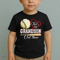 funny That's My Grandson Out There Baseball for Mother's Day Toddler T-Shirt thumb 2