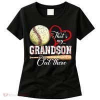 funny That's My Grandson Out There Baseball for Mother's Day Women's T-Shirt thumb 0