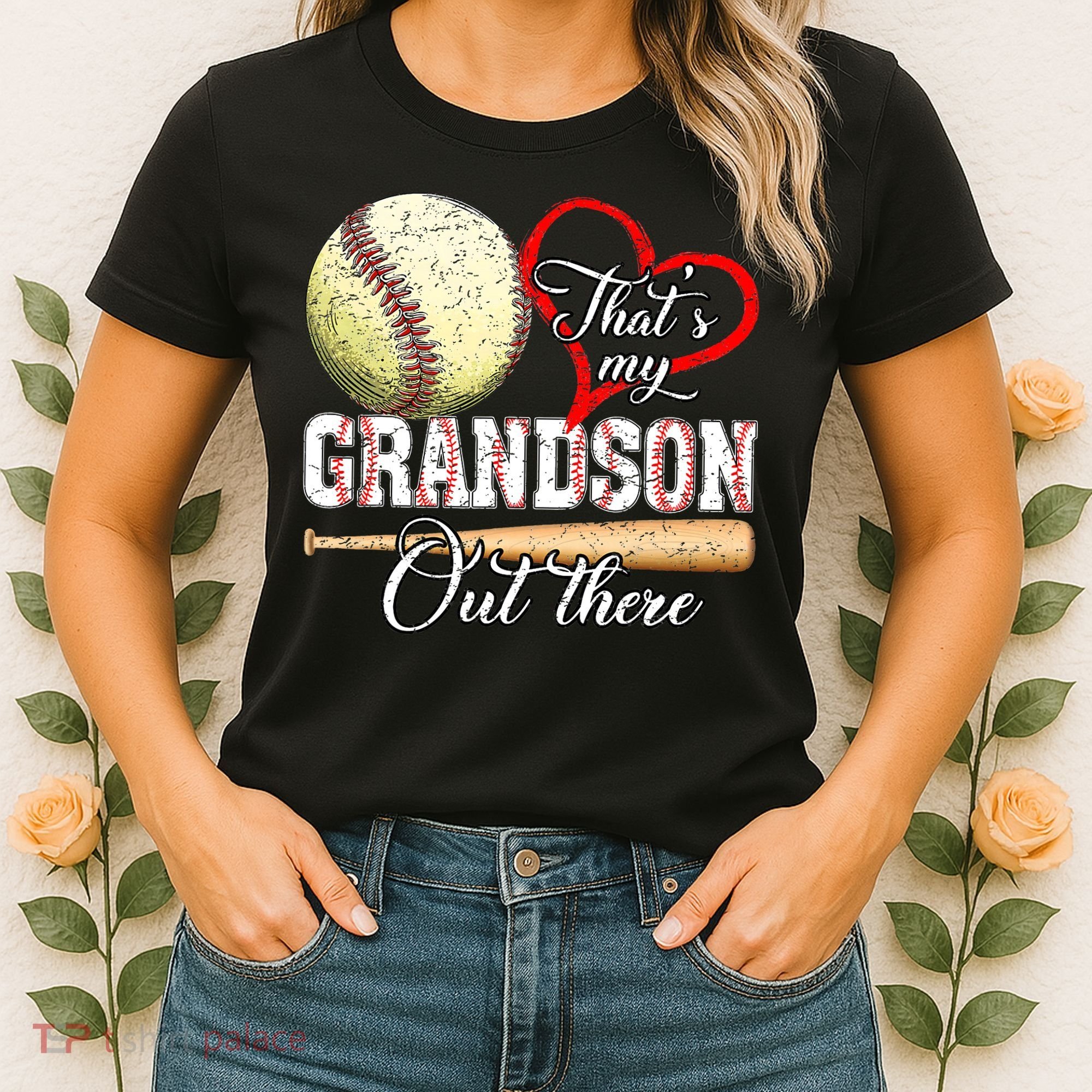 funny That's My Grandson Out There Baseball for Mother's Day Women's T-Shirt