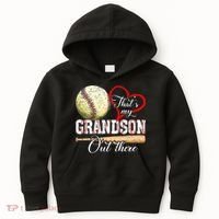 funny That's My Grandson Out There Baseball for Mother's Day Kids Hoodie thumb 0